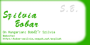 szilvia bobar business card